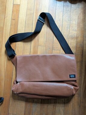 Leather Messenger Bag - Brown - Jack Spade